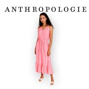 Velvet by Graham & Spencer Women's Yuna V Neck Jacquard Maxi Dress Pink | in L